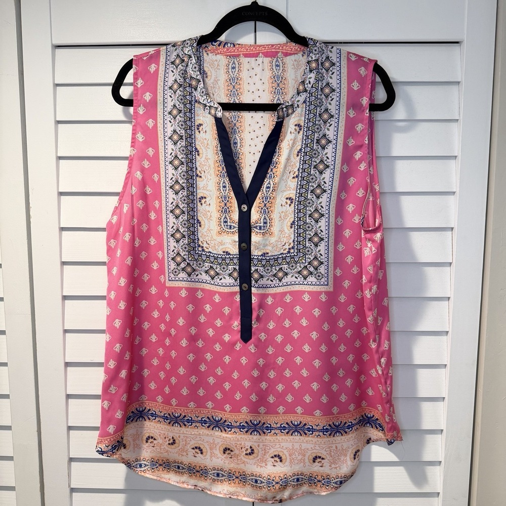 READ Boho‎ Sleeveless Tunic Blouse Womens Large